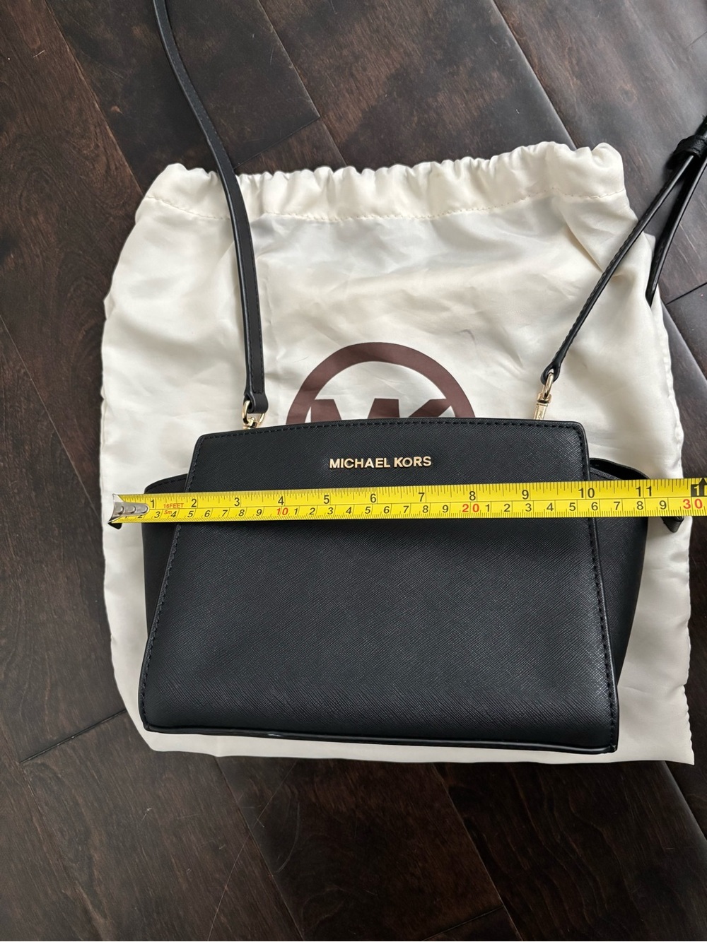 Michael Kors Black Saffiano Crossbody with Gold Hardware - Picture 14 of 16